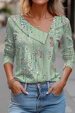 WOMEN MULTI PATTERNED LONG SLEEVE DANDY TEE SHIRT