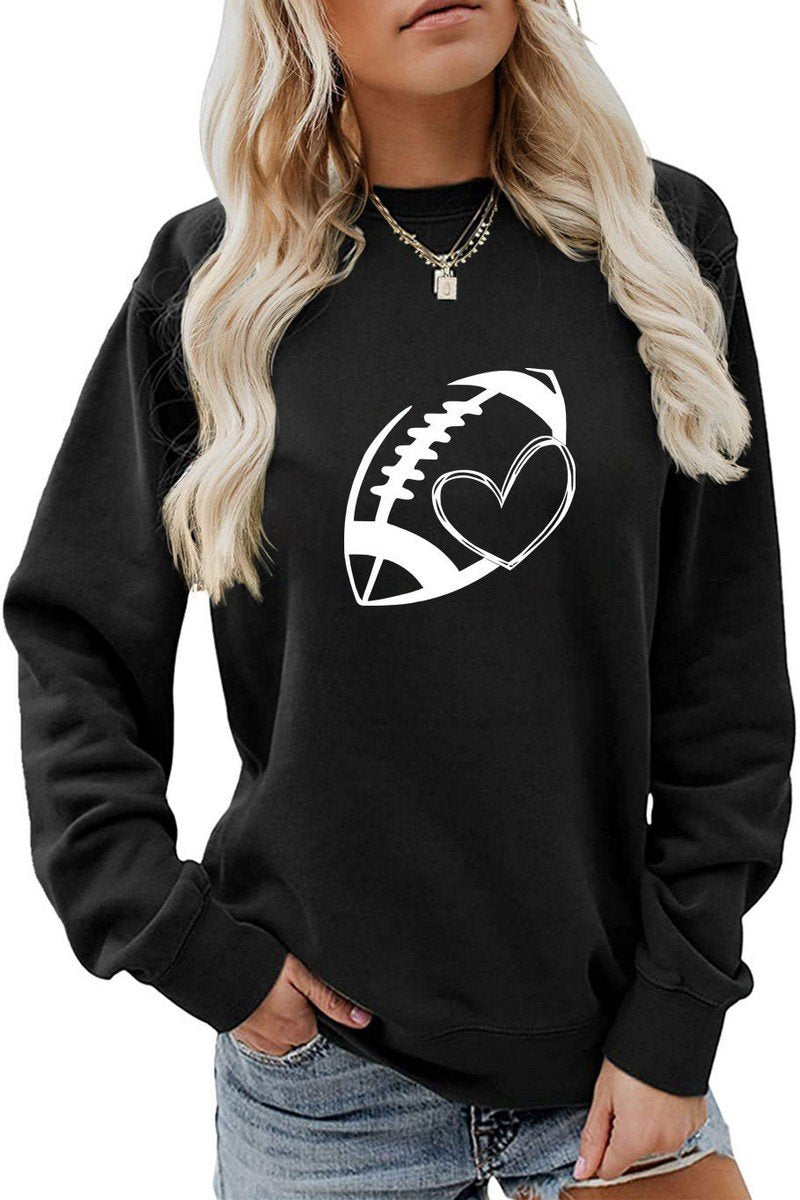 WOMEN FOOTBALL GAME DAY PRINT LONG SLEEVE TEE