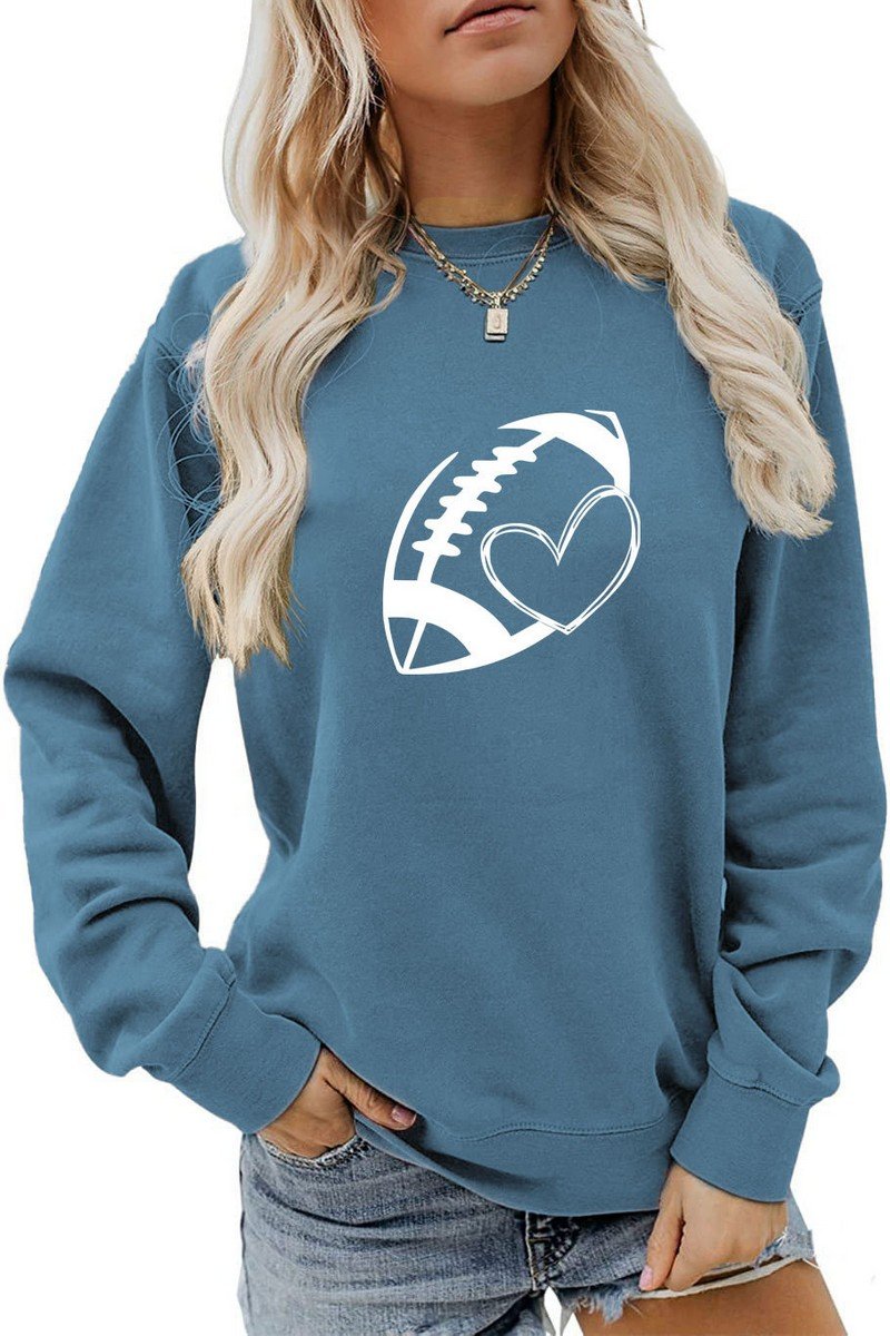 WOMEN FOOTBALL GAME DAY PRINT LONG SLEEVE TEE