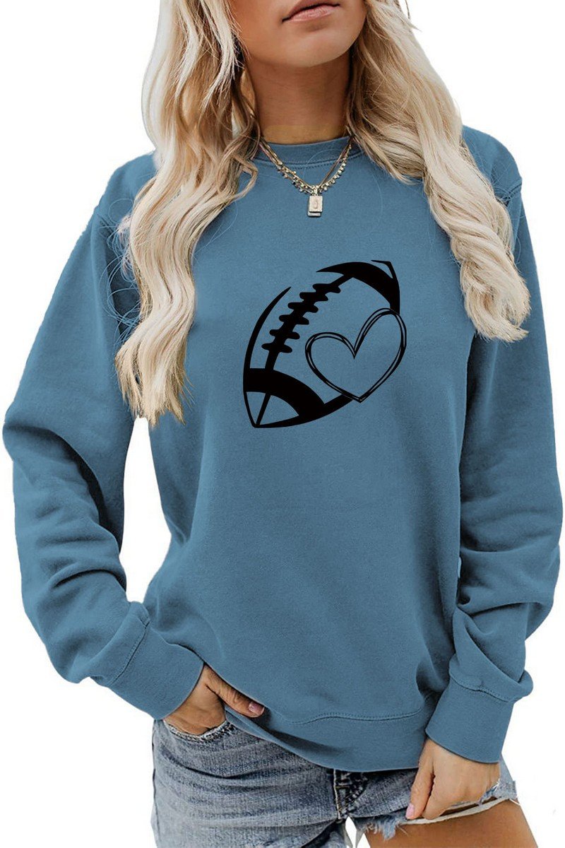 WOMEN FOOTBALL GAME DAY PRINT LONG SLEEVE TEE