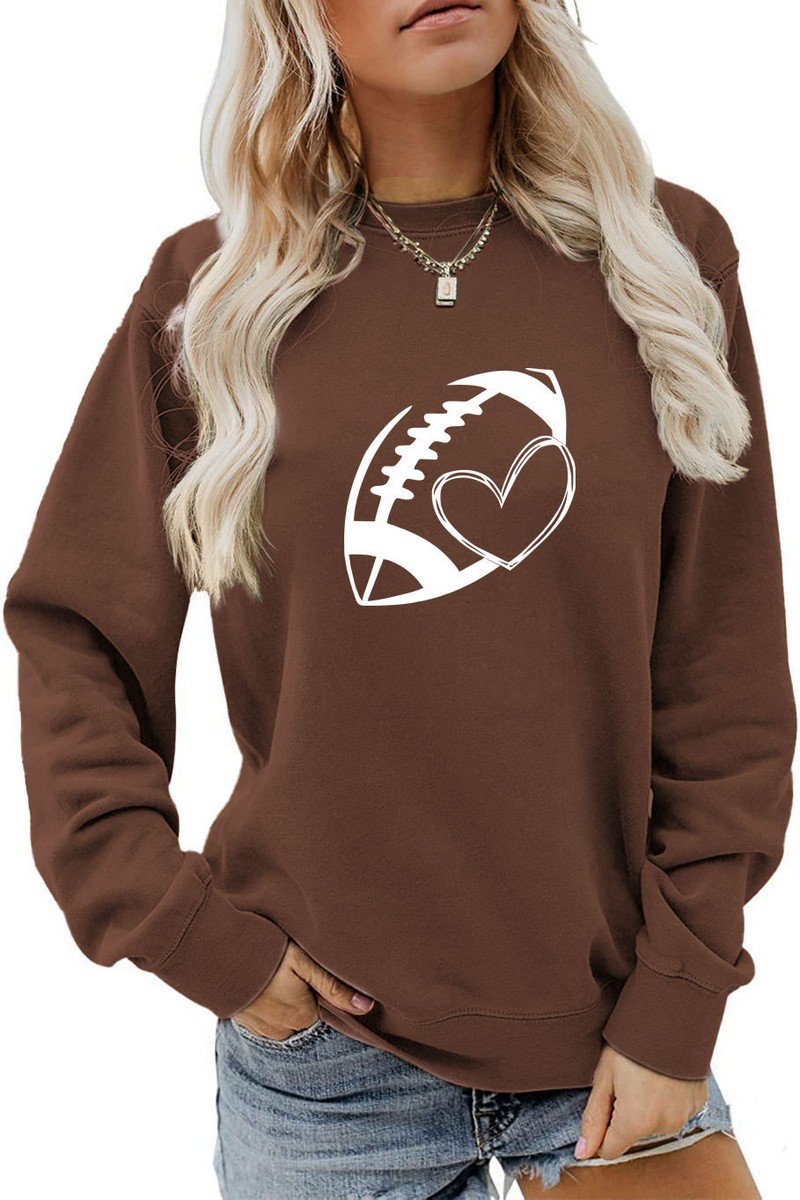 WOMEN FOOTBALL GAME DAY PRINT LONG SLEEVE TEE