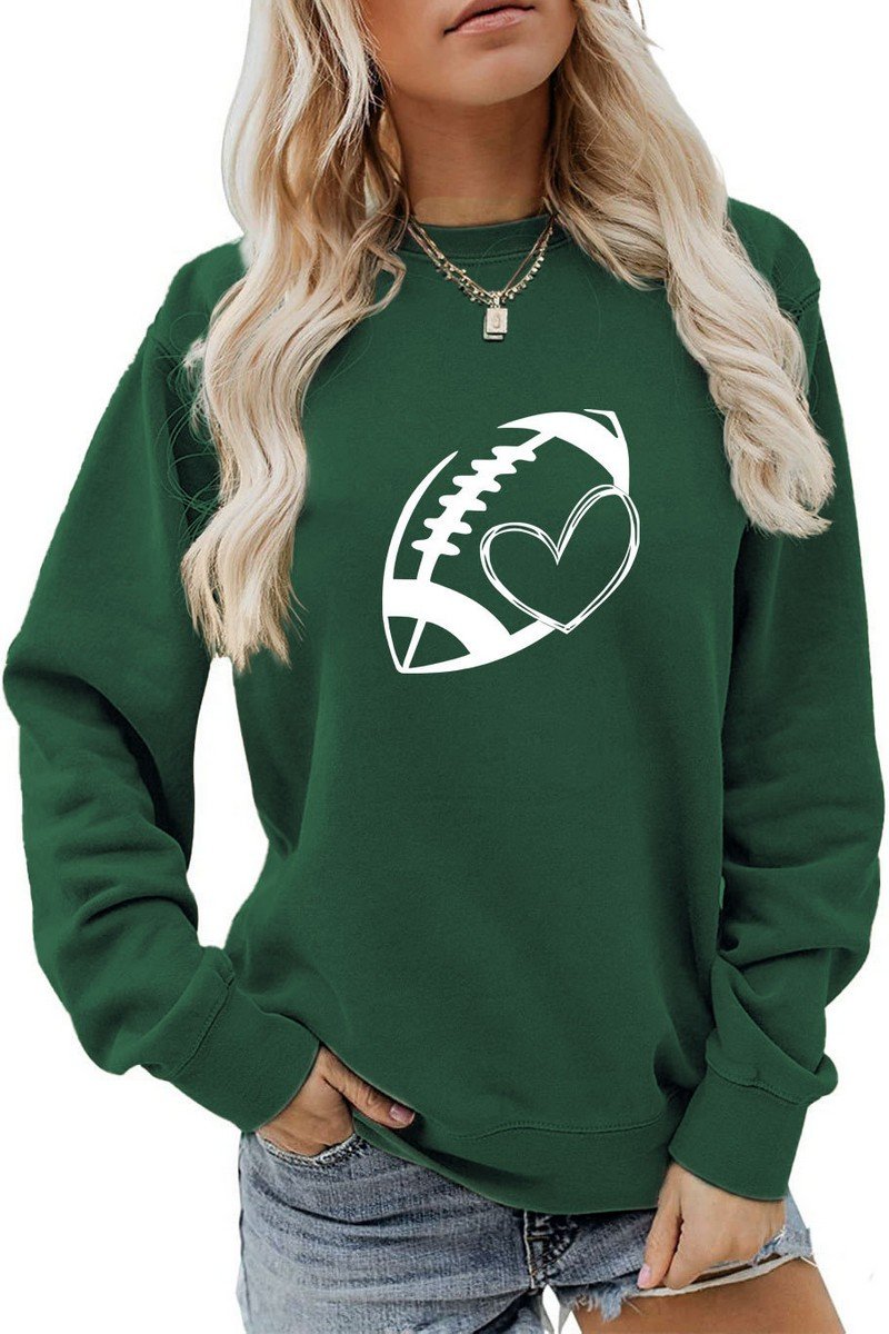 WOMEN FOOTBALL GAME DAY PRINT LONG SLEEVE TEE