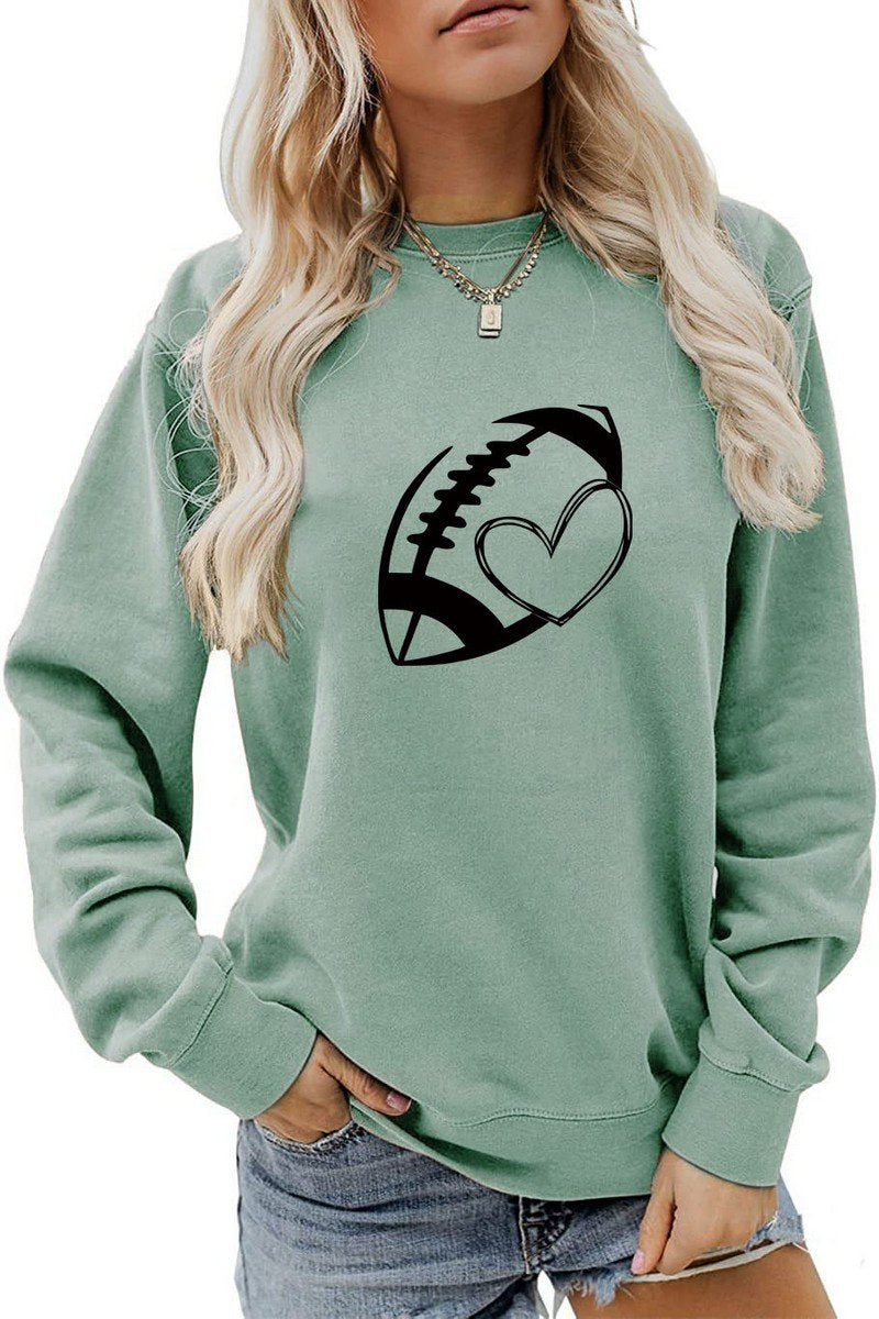 WOMEN FOOTBALL GAME DAY PRINT LONG SLEEVE TEE