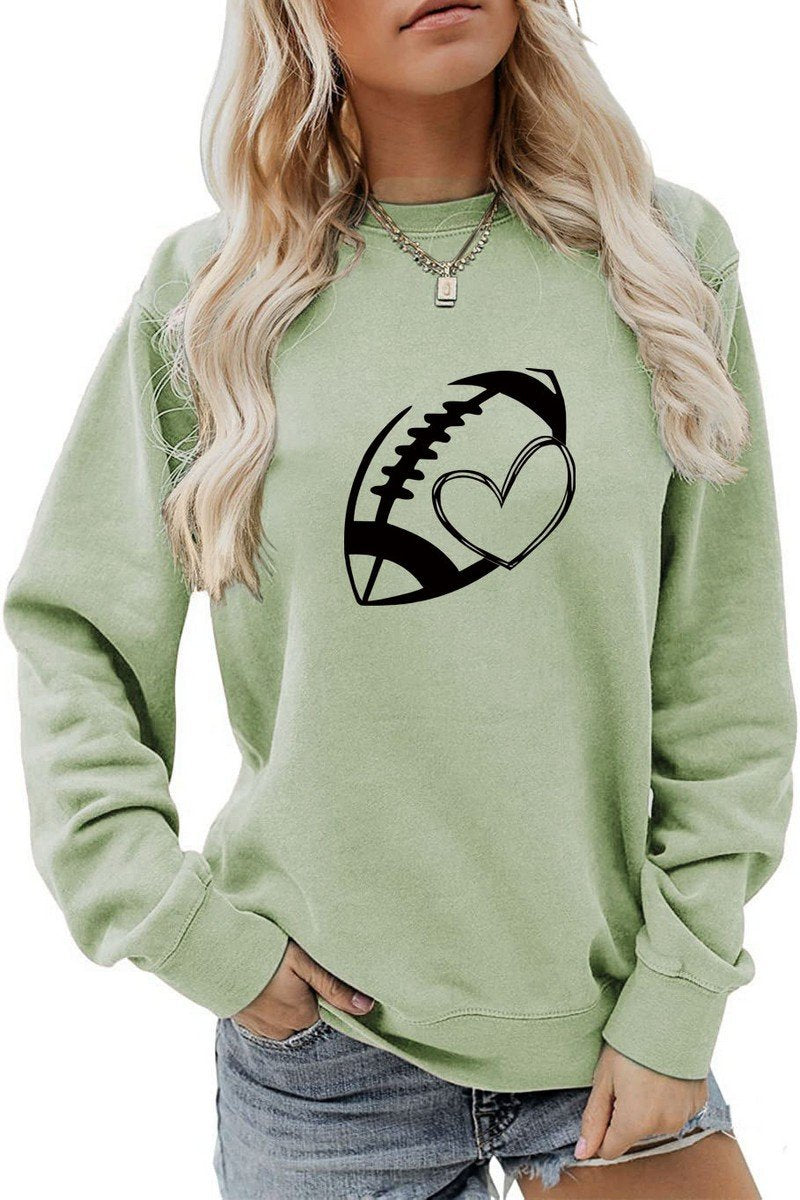 WOMEN FOOTBALL GAME DAY PRINT LONG SLEEVE TEE