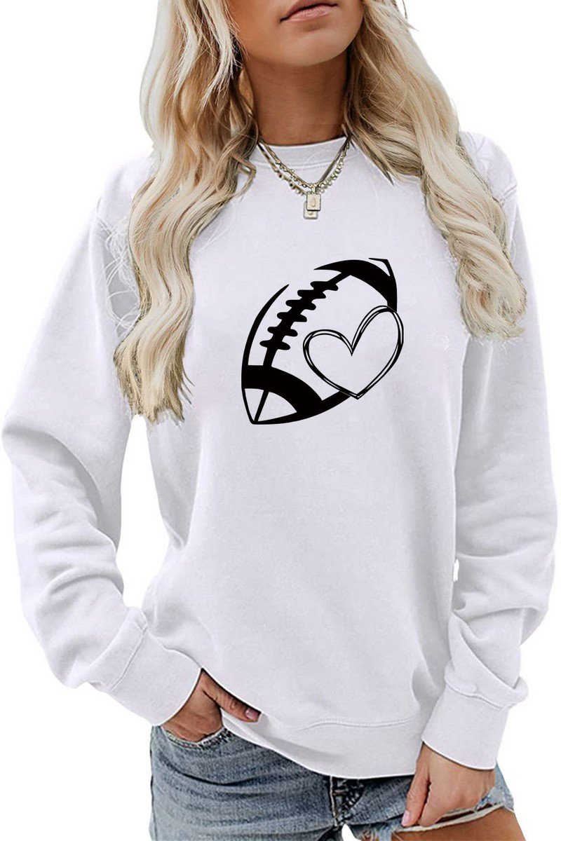 WOMEN FOOTBALL GAME DAY PRINT LONG SLEEVE TEE