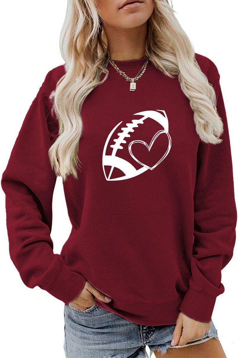 WOMEN FOOTBALL GAME DAY PRINT LONG SLEEVE TEE