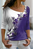 WOMEN ELEGANT FLORAL PRINTING LONG SLEEVE T SHIRT