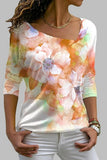 WOMEN ELEGANT FLORAL PRINTING CASUAL T SHIRT