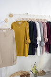 BOAT NECK PULLOVER SWEATER KNIT TOP WITH RAW SEAM - Doublju
