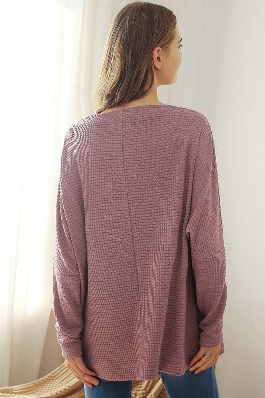 BOAT NECK BATWING SLEEVE PULLOVER SWEATER KNIT TOP - Doublju
