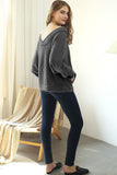 BOAT NECK POCKETED PULLOVER SWEATER KNIT TOP - Doublju