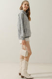 BOTTON COLLAR SWEATSHIRT WITH KANGAROO POCKET - Doublju