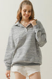 BOTTON COLLAR SWEATSHIRT WITH KANGAROO POCKET - Doublju