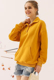 BOTTON COLLAR SWEATSHIRT WITH KANGAROO POCKET - Doublju