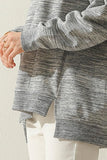 LONG SLEEVE ROUND NECK CUT HEM SWEATSHIRT - Doublju