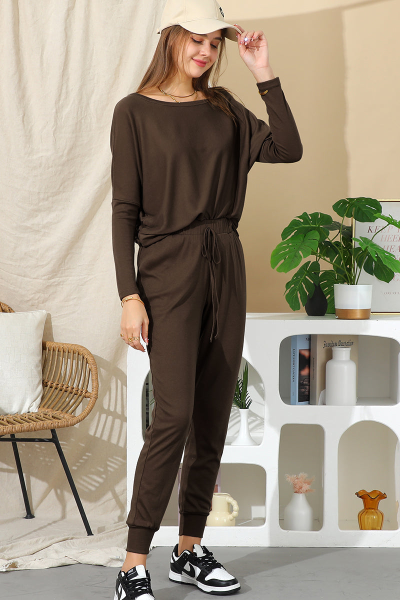 LONG SLEEVE WIDE ROUND NECK BASIC TUNIC TOP