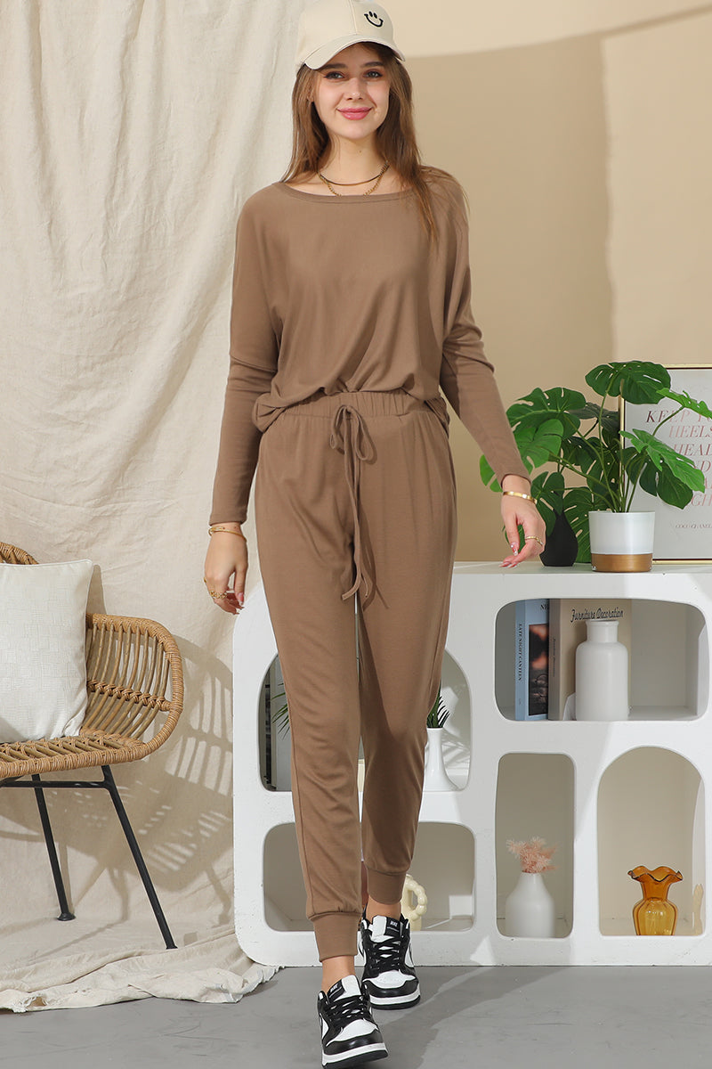 LONG SLEEVE WIDE ROUND NECK BASIC TUNIC TOP