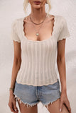 DEEP ROUND NECK DAILY TOP - Doublju