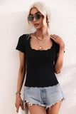 DEEP ROUND NECK DAILY TOP - Doublju