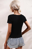 DEEP ROUND NECK DAILY TOP - Doublju