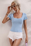 DEEP ROUND NECK DAILY TOP - Doublju