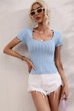 DEEP ROUND NECK DAILY TOP - Doublju
