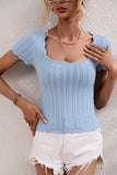 DEEP ROUND NECK DAILY TOP - Doublju