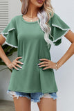 DOUBLE LAYERED SHORT SLEEVE CASUAL TOP - Doublju