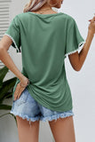 DOUBLE LAYERED SHORT SLEEVE CASUAL TOP - Doublju