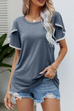 DOUBLE LAYERED SHORT SLEEVE CASUAL TOP - Doublju