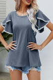 DOUBLE LAYERED SHORT SLEEVE CASUAL TOP - Doublju