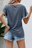 DOUBLE LAYERED SHORT SLEEVE CASUAL TOP - Doublju