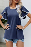 DOUBLE LAYERED SHORT SLEEVE CASUAL TOP - Doublju