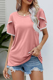 DOUBLE LAYERED SHORT SLEEVE CASUAL TOP - Doublju