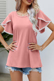 DOUBLE LAYERED SHORT SLEEVE CASUAL TOP - Doublju