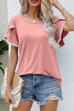 DOUBLE LAYERED SHORT SLEEVE CASUAL TOP - Doublju