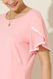 DOUBLE LAYERED SHORT SLEEVE CASUAL TOP - Doublju