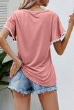 DOUBLE LAYERED SHORT SLEEVE CASUAL TOP - Doublju