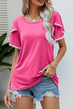 DOUBLE LAYERED SHORT SLEEVE CASUAL TOP - Doublju