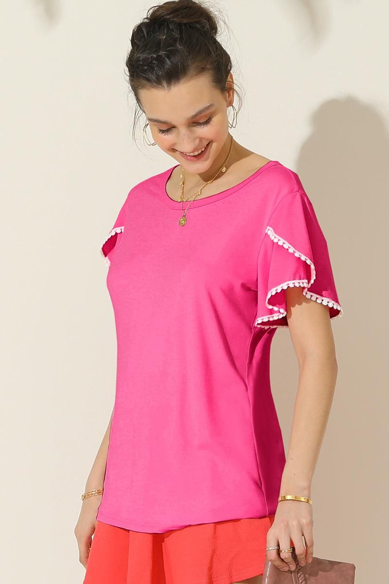 DOUBLE LAYERED SHORT SLEEVE CASUAL TOP - Doublju