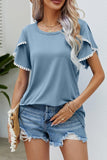 DOUBLE LAYERED SHORT SLEEVE CASUAL TOP - Doublju