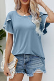 DOUBLE LAYERED SHORT SLEEVE CASUAL TOP - Doublju