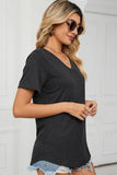 BASIC V NECK LOOSE FIT TSHITRTS - Doublju
