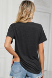 BASIC V NECK LOOSE FIT TSHITRTS - Doublju