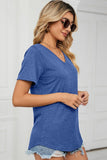 BASIC V NECK LOOSE FIT TSHITRTS - Doublju