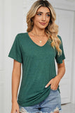 BASIC V NECK LOOSE FIT TSHITRTS - Doublju