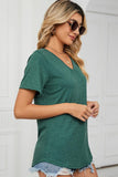 BASIC V NECK LOOSE FIT TSHITRTS - Doublju
