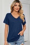 BASIC V NECK LOOSE FIT TSHITRTS - Doublju