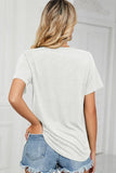 BASIC V NECK LOOSE FIT TSHITRTS - Doublju