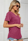 BASIC V NECK LOOSE FIT TSHITRTS - Doublju